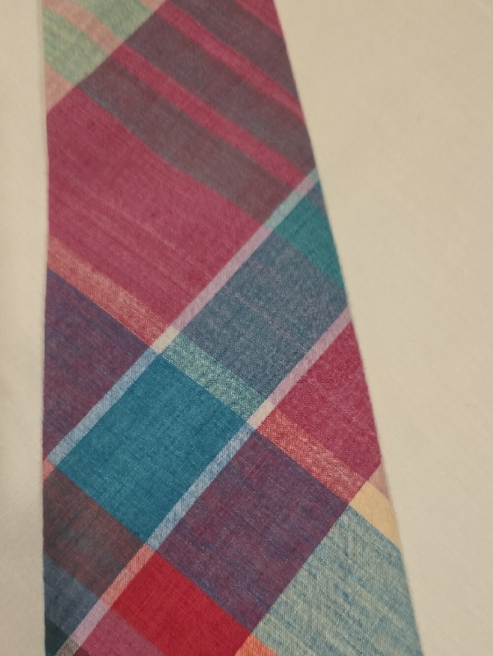 Polo Ralph Lauren Multi-Color Plaid Tie with Red Pony Vintage - Picture 10 of 10
